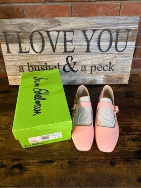 Sam Edelman Pink Leather Mary Jane Loafers with Buckle Strap